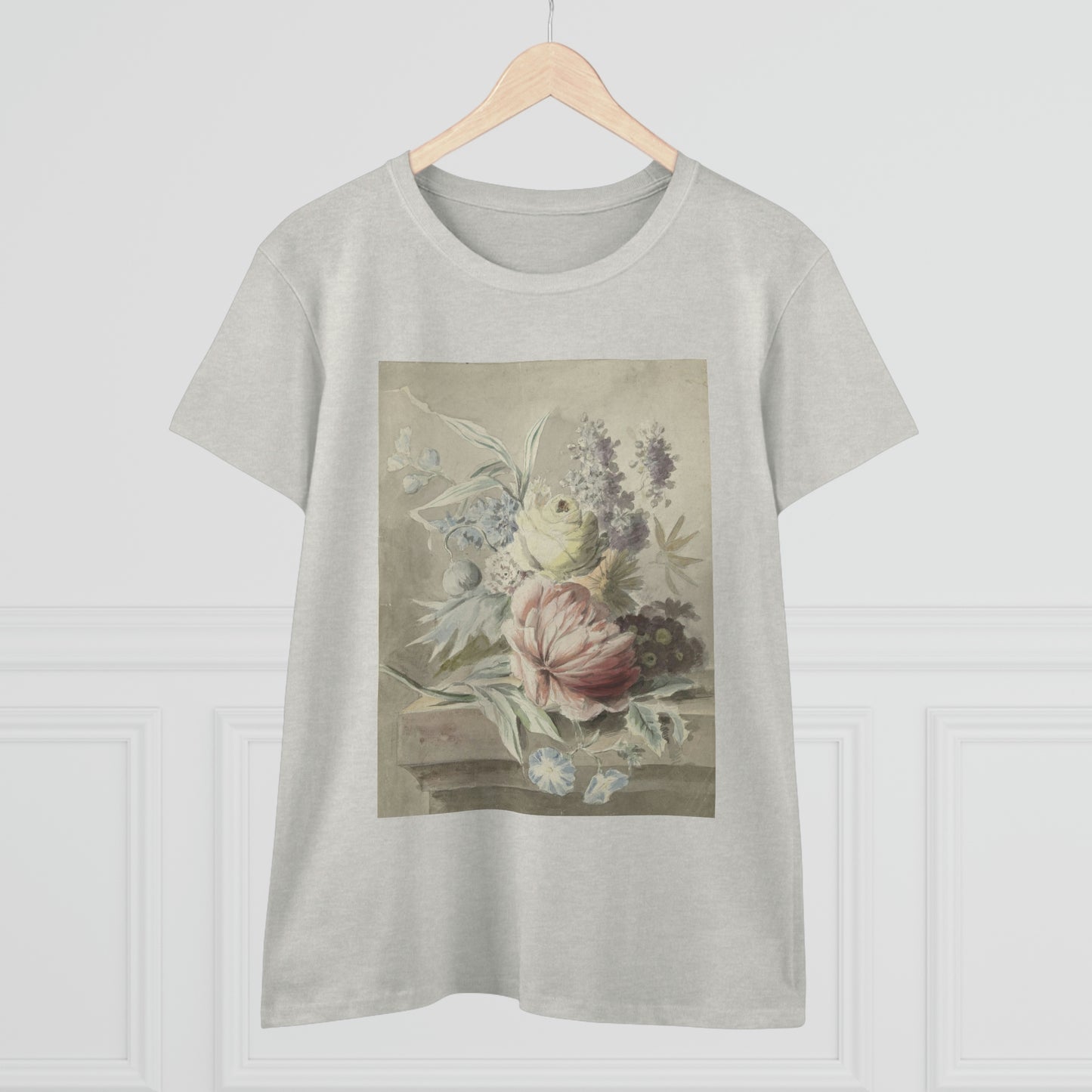 Soft Floral Women's Midweight Cotton Tee